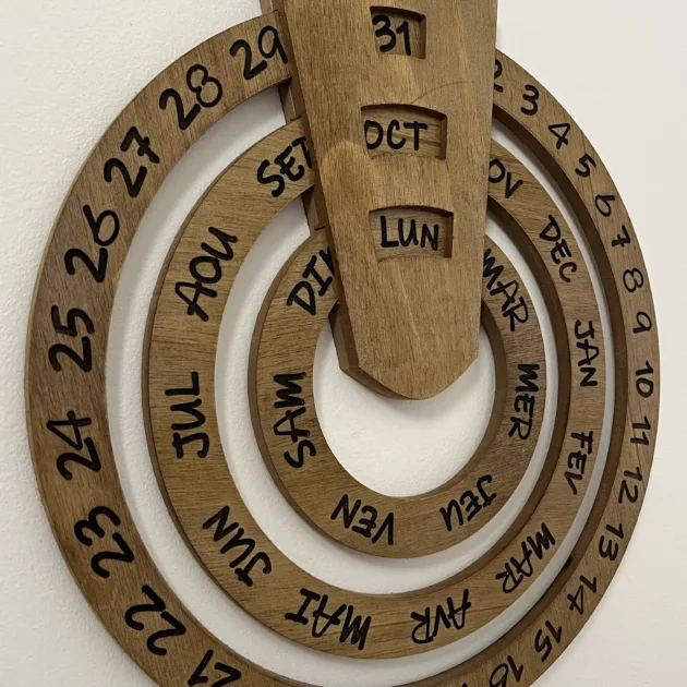 Calendrier Perpétuel En Bois Haut Qualitè