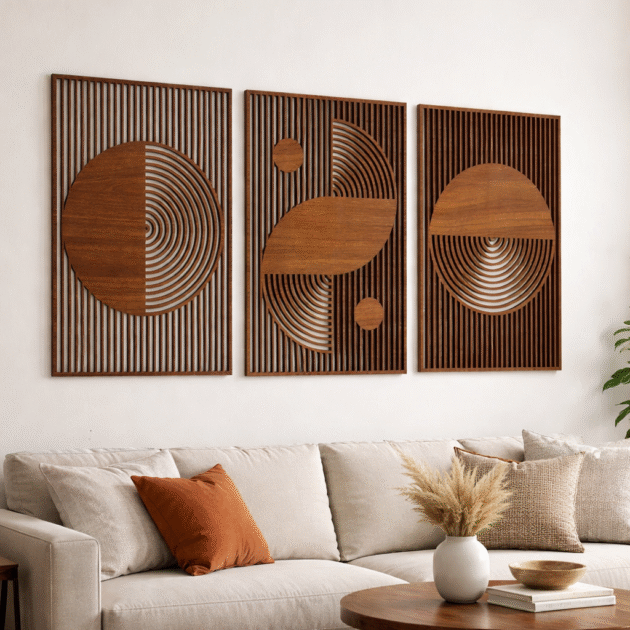 3 Cadres Dècorative En Bois Haut Qualitè